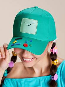 ADVENTURE TIME X SHEIN 升級版時尚經典休閒基本百搭運動黑灰色簡約天使之翼刺繡女款棒球帽，休閒防曬日常穿搭，版型挺立不變形，禮物首選，派對、節日、情人節適用 - 綠色 - 查看 7