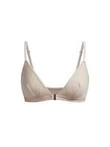 Ocili Áo ngực nữ bằng cotton kẻ sọc, thoải mái, kiểu dáng tối giản, cài phía trước, chất liệu cotton mềm mại. - Màu Khaki - Xem 8