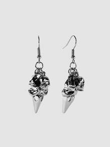 Earrings,Goth/Gothic/Punk/Grunge/Dark Gothic,Streetwear,Summer/Festival/Prom/Party,Vintage - Antique Silver - View 4