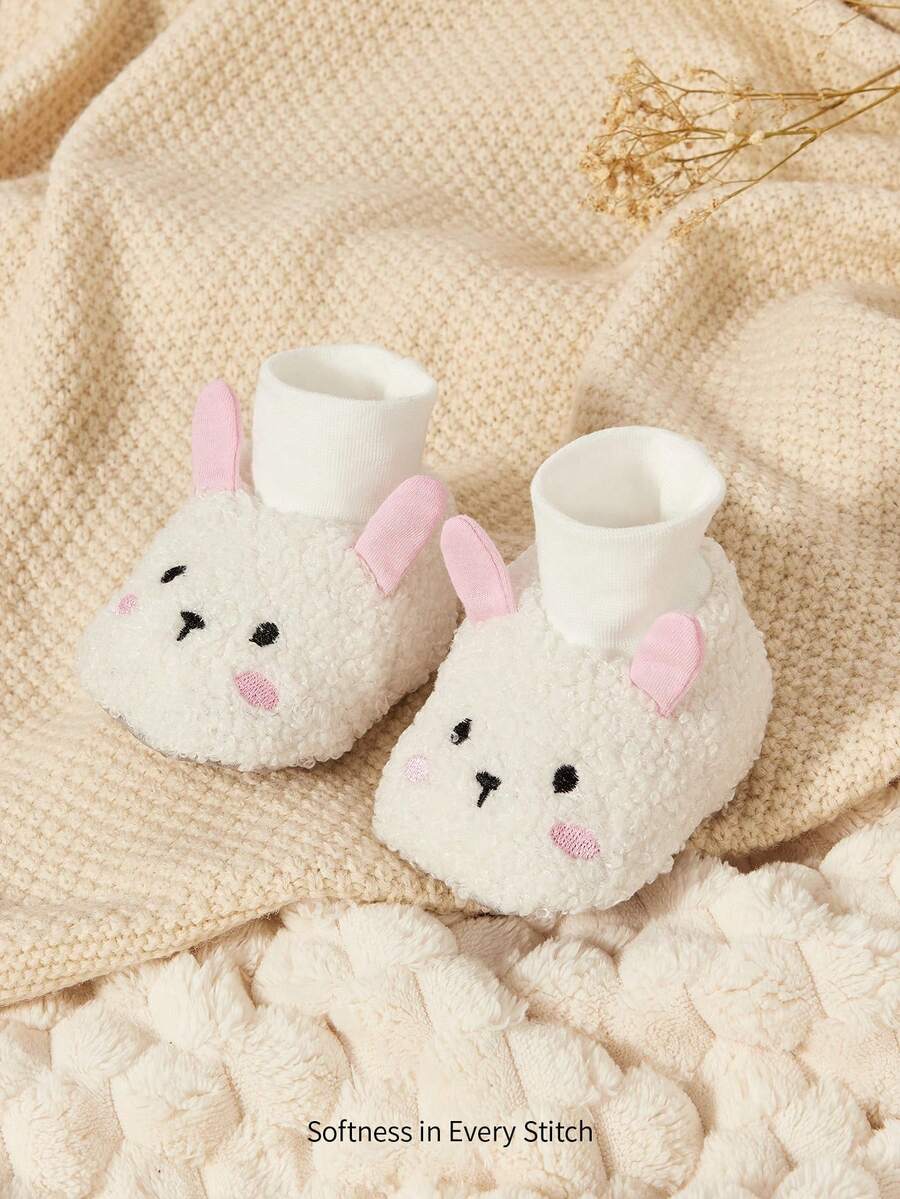 Cozy Pixies 1 Pair Of Baby Non-Slip Soft Bottom Embroidered Cute Rabbit Socks Suitable For Newborns - White - View 1