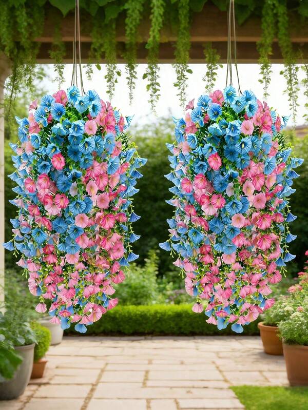 2pcs Artificial Eucalyptus Garland, UV-Resistant, Suitable For Indoor And Outdoor Use, Decoration For Yard, Porch, Graduation Ceremony, Wedding, Party, Home, Office, Garden, Wall