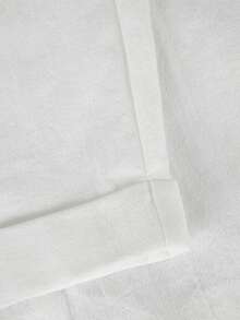 EMERY ROSE Plus Size Women Casual Cotton Solid Color Pants With Pockets Fall - White - View 3