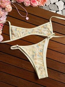 Swim Mod 2026新款春夏女款兩件式甜美性感海灘度假休閒泳衣套裝 - 彩色 - 查看 3