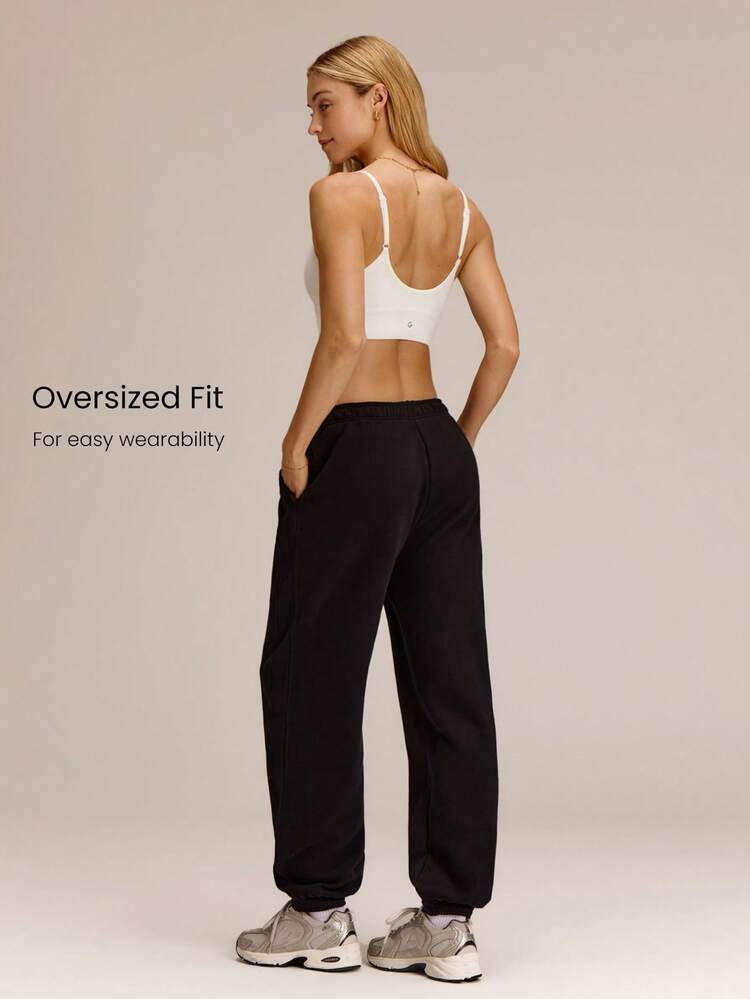 30'' Everyday Fleece Be Comfy Oversized Fit Adjustable Drawstring Waist Basic Joggers With Side Pockets Daily Casual