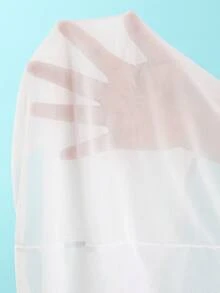 Swim SXY Slayr-D 4件組女款春夏對比色字母印花巴西比基尼套裝，短袖罩衫裙，海灘派對，紅白色性感 - 彩色 - 查看 7