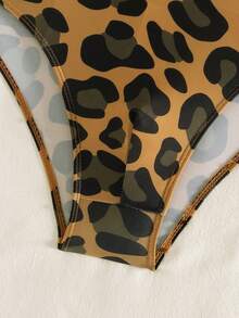 ZELFYO Men's Leopard Print Tight Fit Triangle Swim Briefs, Holiday - Brown - View 7