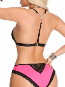 AltBold 3pcs Y2K Women's Dark Lace Contrast Design Panties Set - Multicolor - View 2