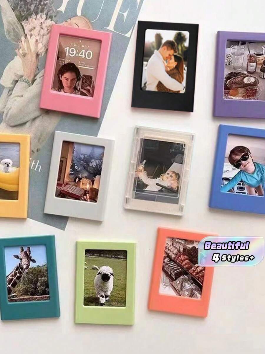 5/10 piezas Juego de marcos de fotos magnéticos mini de 3 pulgadas, marco de imán de refrigerador creativo DIY, marco de fotos divertido para decoración de refrigerador de oficina en casa, exhibición de fotos con imán de refrigerador, decoración del hogar, decoración de refrigerador - 3 pulgadas (5,3*8,5 cm) - Ver 1