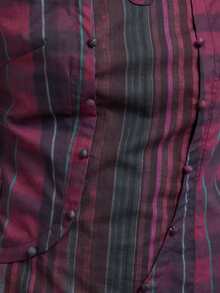 Nöista Plaid Mandarin Collar Top With Keyhole Neckline For Going Out And Vacation Styling. - Purple - View 11
