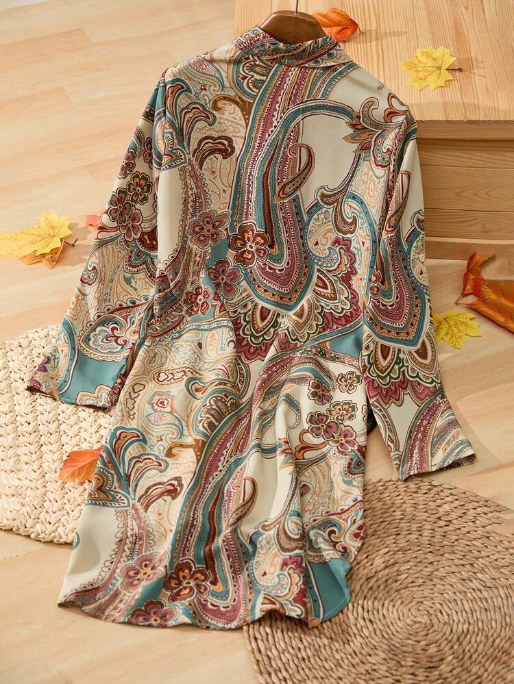 Women's Vacation Casual Paisley Print Shirt Dress