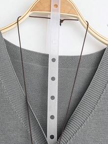EMERY ROSE New Women's Button-Up Versatile Elegant Simple Pocket Knit Vest - Light Grey - View 4
