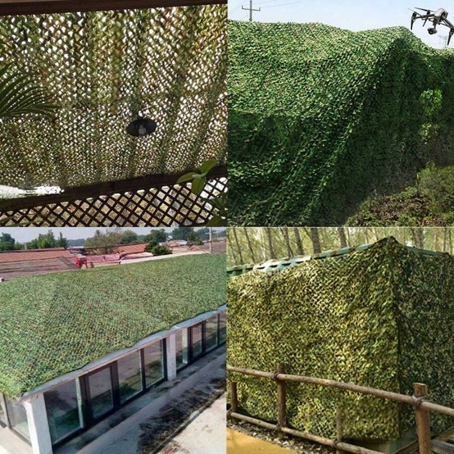 1 Roll Camouflage Net, Jungle Hunting Military Decorative Shade, IUNIO Camouflage Net,3x6m Large Roll Coarse Linen Camouflage Waterproof Netting Material, Suitable For Hunting Blinds, Dinosaur Theme Parties, Camping, Shooting, Sunshade - Multicolor - View 1
