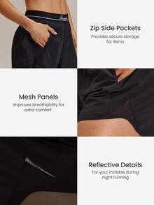 GLOWMODE 3.0'' VitalSwift Glow For Miles High-Waist Lightweight Quick-Dry Elastic Adjustable Drawstring Built-In Briefs Running Shorts Tennis Workout - Blue - View 4