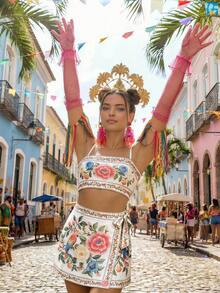 CAJUNI Floral Best Coord Series Tropical Vacation - Multicolor - View 4
