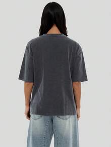 FORM&CHAOS [100% Katun] Kaos Streetwear Vintage Longgar Pria, Kaos Vintage - biru dan hitam - View 2