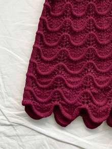 Mono de mujer con textura de ganchillo, espalda descubierta, cuello halter y escote en V, para vacaciones en la playa - Gris - Ver 11