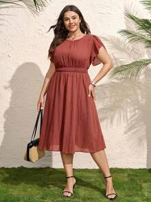 Comfylo Plus Size Dresses Beach Black And White Summer Casual - Dusty Pink - View 7