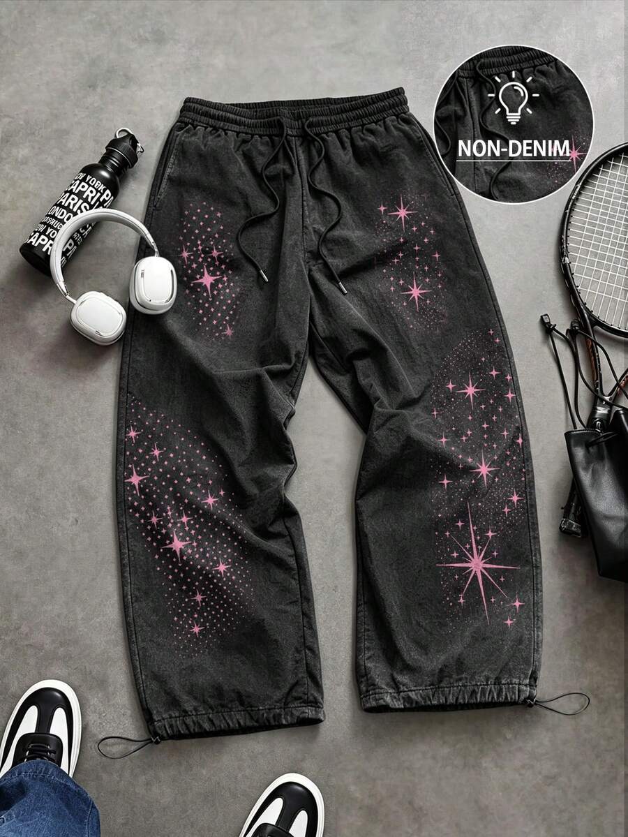 Sport MetroGents Men's Star Print Sports Long Pants, Gym - Multicolor - View 1