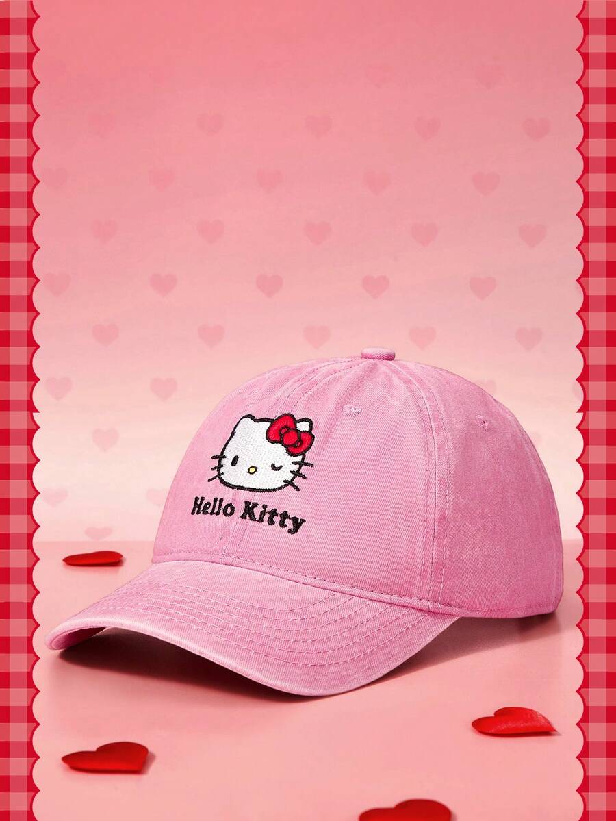 HELLO KITTY AND FRIENDS | SHEIN 1PC Baseball Cap, Suitable For Baseball, Basketball And Other Sports, Versatile In Autumn, Sports Style, Retro Style In The 1990s, Bright Colors, Flat Edge Hat, Adjustable Casual Dad Hat, Unisex Sports Visor, Sun Protection Casual Hat For Travel, Parties, Beaches And Other Occasions - powder - View 1