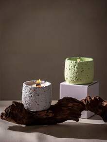 Cirelle 1pc Wabi-Sabi Concrete Scented Candle | Natural Soy Wax Candle With Volcanic Rock Texture Aromatherapy Cup - multi-flavor - View 5