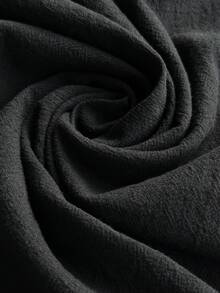 SHEIN Pantalones de chándal de unicolor con cordón para niñas preadolescentes - Negro - View 6