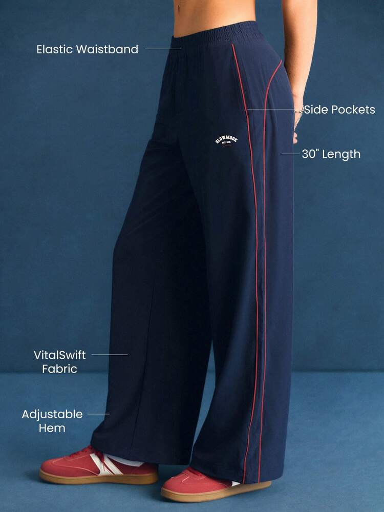 VitalSwift SideRush Lightweight Quick-Dry Adjustable Hem Straight-Leg Woven Pants Daily Casual Wear