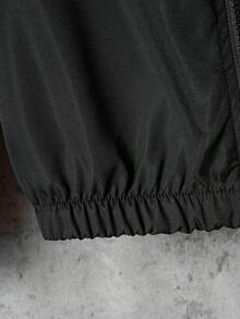 SHEIN Casuvi Kids 青少年男孩春/秋季休閒拼色條紋連帽外套 - 黑色 - 查看 7