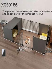 Indoor Small Dog Fence With Toilet Area, Household Pet Fence, Anti Escape Dog Activity Fence Cage - Multicolor - View 7