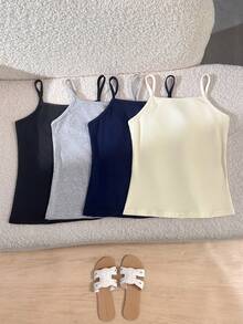 Tween Girls Casual Back To School Summer Solid Cami - Multicolor - View 2
