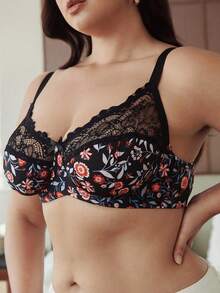 Slumbrini Plus Size Women Fashionable Underwire Bra, Lift - Black - View 8