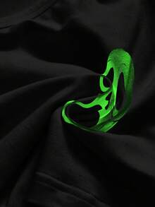 ROMWE Goth 小惡魔面具暗黑恐怖性感吊帶上衣喇叭褲多層腰帶抓皺辣妹女款長褲女裝兩件套 - 黑色 - 查看 4