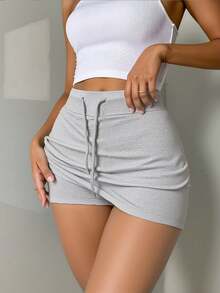 INAWLY Solva Celana Pendek Wanita Model Pinggang Rendah dengan Tali Serut - MultiWarna - View 4