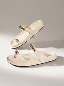Solecia Ladies Commuter Fashion Versatile Daily Travel Casual Sandals Summer Shoes - Off-white - View 6