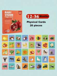 MINKOJA 1 Pack High Contrast Baby Flash Cards, Newborn Brain Development Toys, Visual Stimulation Learning Activity Cards, 20 Cards 40 Pages Baby Educational Gift , Stationery Supplies - color - View 16
