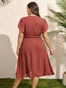 Comfylo Plus Size Dresses Beach Black And White Summer Casual - Dusty Pink - View 2