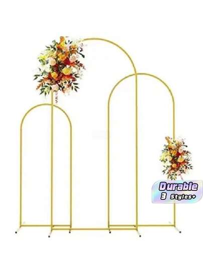 Metal Arch Backdrop Support Set, Arch Frame, Available In 5ft/6ft/6.5ft Heights, Metal Square Balloon Arch Frame, Wedding Arch Backdrop Support, Party Decoration, Suitable For Weddings, Birthdays, Graduations, Anniversaries, Openings, And Other Indoor And Outdoor Decorations.