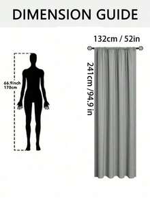 1 Piece Solid Color Full Blackout Curtain With Heat Insulation And Coated Insulated Lining, Rod Pocket Top Design, Suitable For Living Room, Bedroom, Kitchen, Bathroom And Home & Room Decoration - Multicolor - View 14