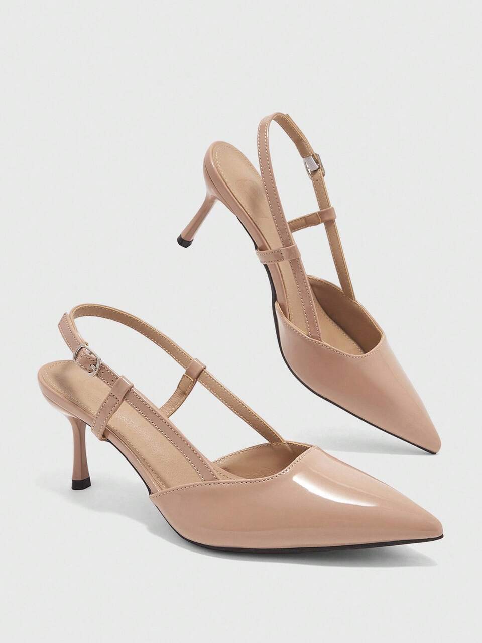 CUCCOO BIZCHIC New French Pointed Back Thin Heel Sandals T-Strap Commuter High Heels, Workplace Dating Temperament Women's High Heels Summer