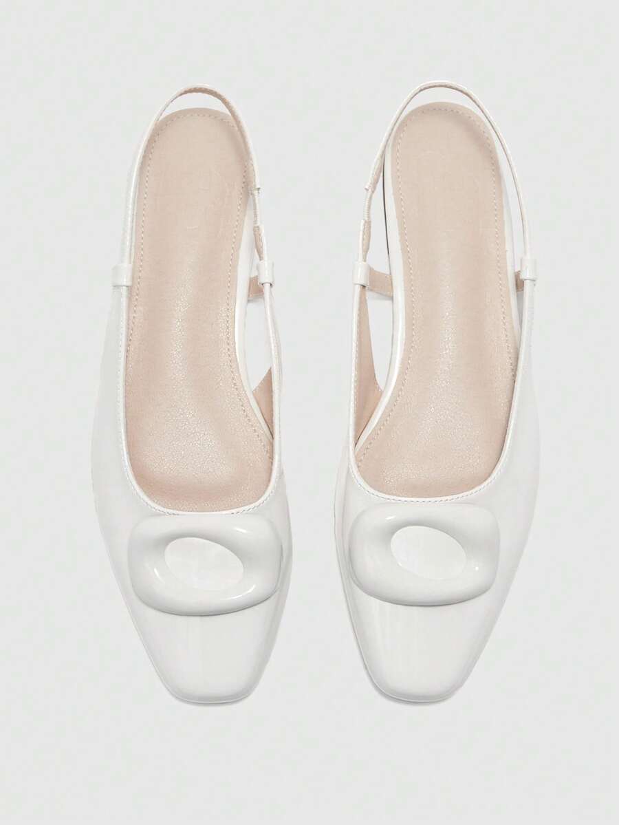 CUCCOO CHICEST Women's Casual Soft Bottom Slip-On Square Toe Shoes, Suitable For Spring And Autumn - Cream White - View 1