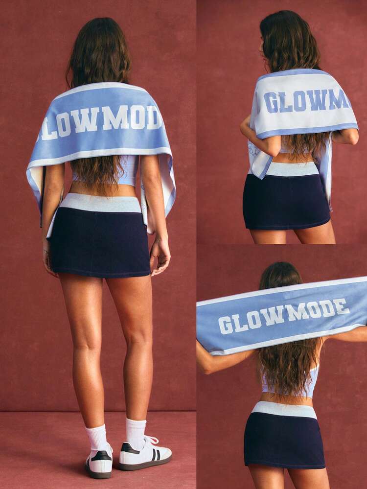 1 Pack Glow Flow Sweat-Wicking Quick-Dry Colorblock Dual-Side Performance Scarf Towel Daily Casual Active Training Wear