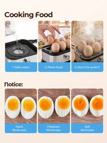 Teckwe Electric Egg Cooker US Plug, Stainless Steel Adjustable Timing Egg Steamer, Large Capacity Rapid Egg Boiler For Soft Medium Hard Boiled Eggs, Home Breakfast Cooking Machine - US A Type Plug(110-127V) - View 5