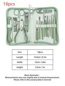 Professional Stainless Steel Nail Clipper Set, With Earwax Removal Tool And Nail File - Durable Portable Pedicure And Manicure Tools, Suitable For Fingernails And Toenails - Green - View 16