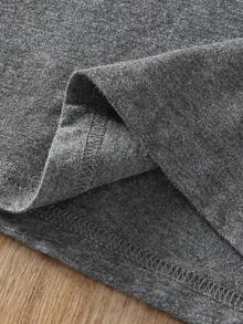 NostaNoir Camiseta unicolor de cuello redondo - Gris Oscuro - Ver 5