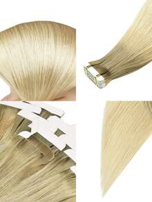20pcs Tape In Hair Extensions Ash And Blonde Color Real Human Hair Extensions Tape In Hair Straight Remy Human Hair Tape In Hair Tape Ins Hair Extensions - S6/613 - View 5