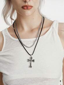 MortiRose Collar con colgante de cruz - Multicolor - Ver 5