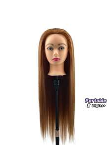 Styling Head, Dummy Head, For Hairdresser's Hairstyle Design Practice, Professional Hairdressing And Beauty Doll Head, For Hairstyle Knitting And Hair Cutting Practice, With Bracket. - Multicolor - View 1