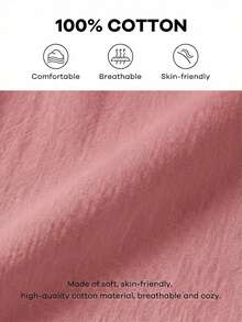 SHEIN LUNE 女款100%純棉休閒素色V領喇叭袖前打結襯衫，春秋款棕色V領上衣，白色上衣，白色前打結上衣，休閒風格 - 粉色 - 查看 5
