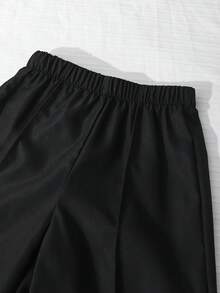 SHEIN 3件組/套 黃色長袖條紋數位印花上衣、黑色長褲、吊帶背心，適合春夏季外出穿著 - 藍色 - 查看 7