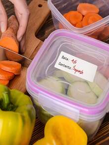 2/4Pcs Food Labels, Suitable For Refrigerators, Jam Jars And Food Storage, Paper Name Labels, Classification Labels, Price Labels, Numbered Sorting Labels - White - View 4