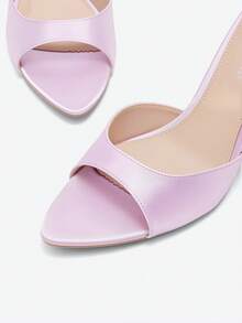 Eladyva Women's Fashion Elegant Satin Strap Open Toe Slide Sandals, Slim High Heels Suitable For Wearing With Dresses, Summer - Mauve Purple - View 11
